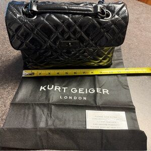 Kurt Geiger Mini Brixton Black Quilted Patent Leather Bag